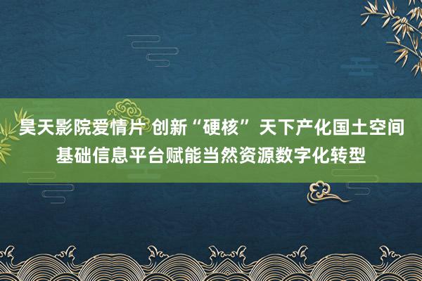 昊天影院爱情片 创新“硬核” 天下产化国土空间基础信息平台赋能当然资源数字化转型