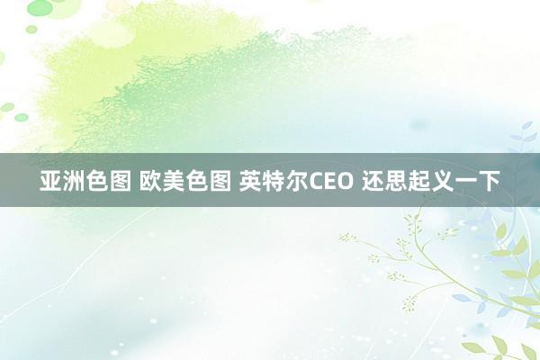 亚洲色图 欧美色图 英特尔CEO 还思起义一下