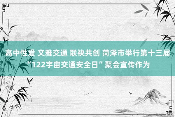 高中性爱 文雅交通 联袂共创 菏泽市举行第十三届“122宇宙交通安全日”聚会宣传作为